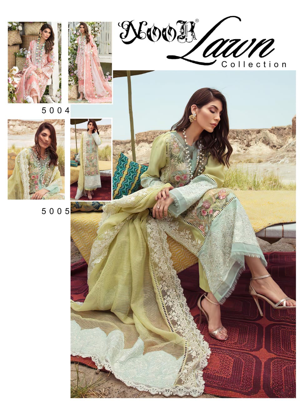 Noor Crimson Lawn Collection Designer Cotton Embroidery Pakistani Suits Catalog