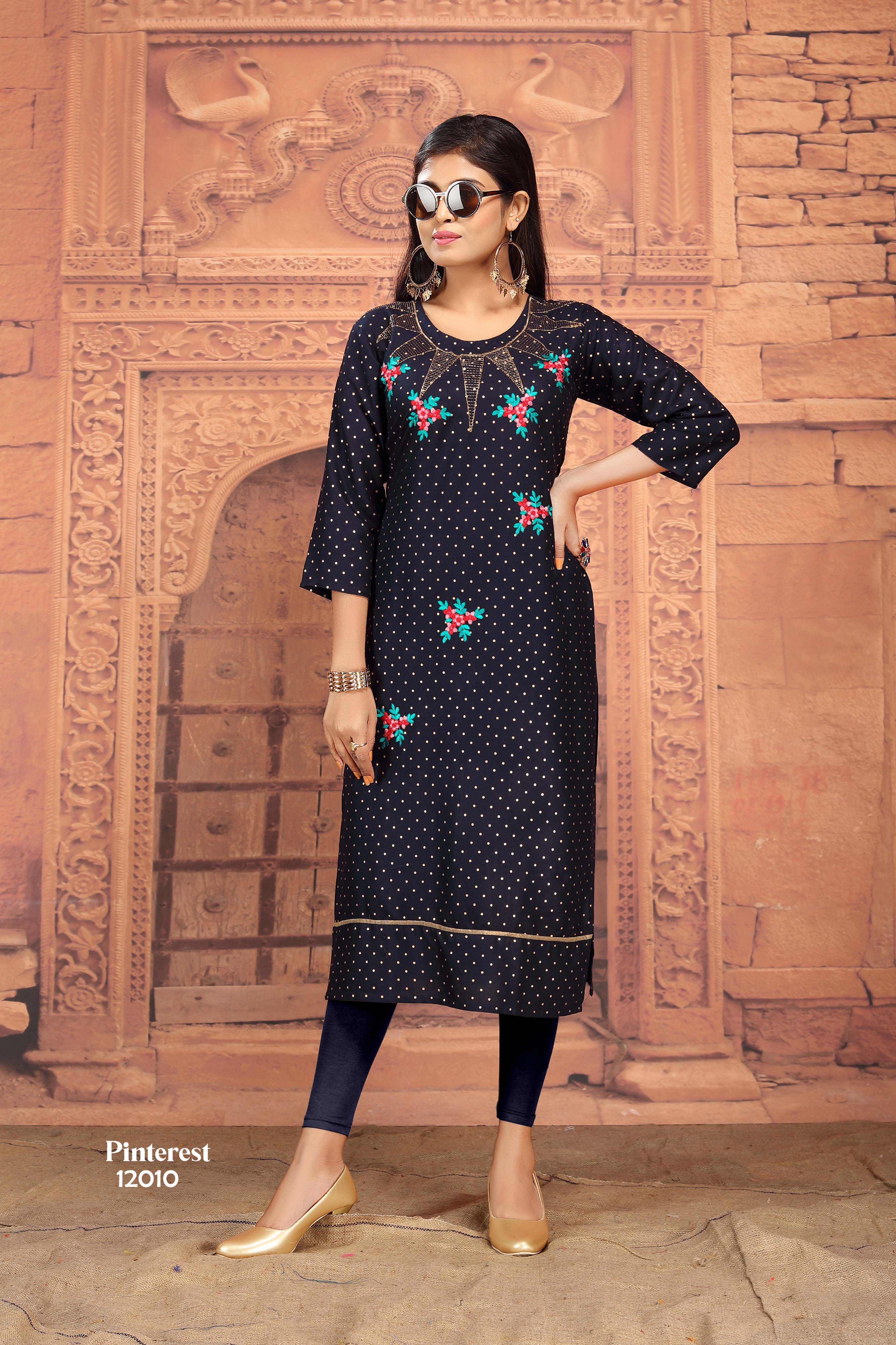 Featuring Solid Georgotte Dress With Finely Curated HAND WORK KURTI   KHATALI WORK