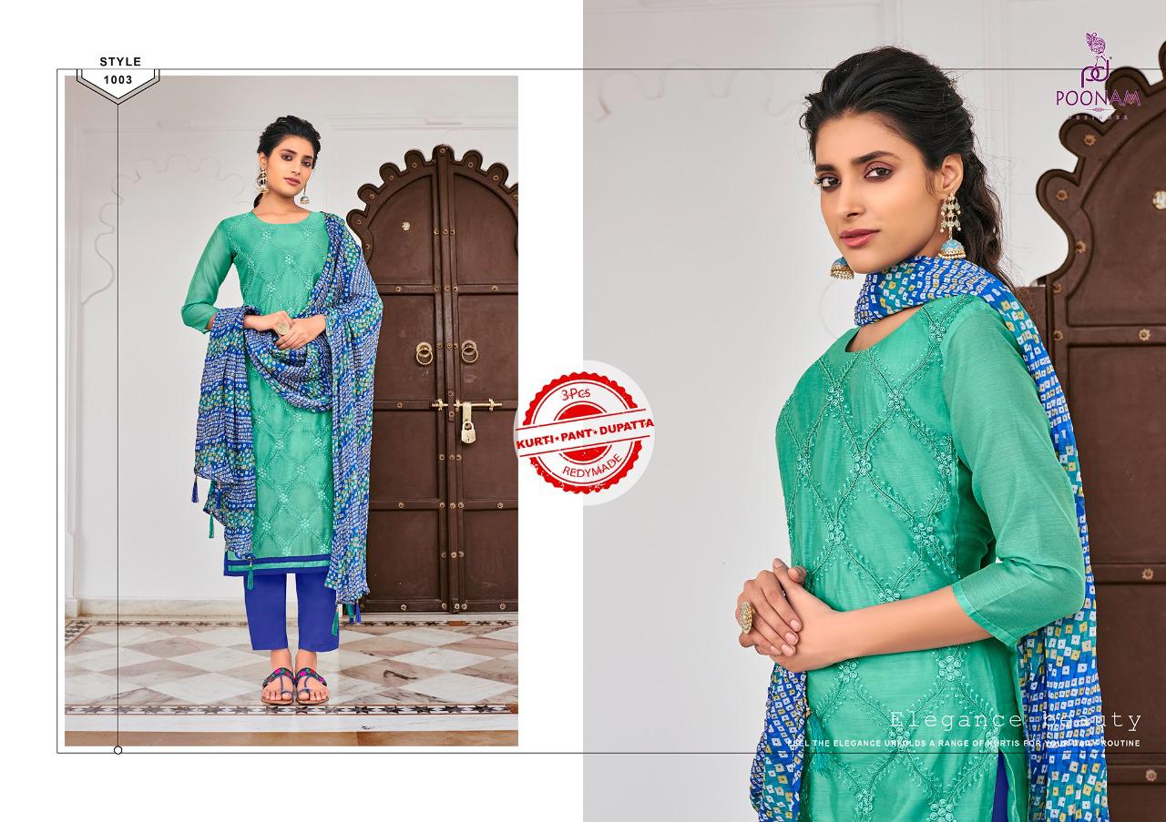 Poonam Amelie Designer Chanderi Readymade Kurti Catlaog