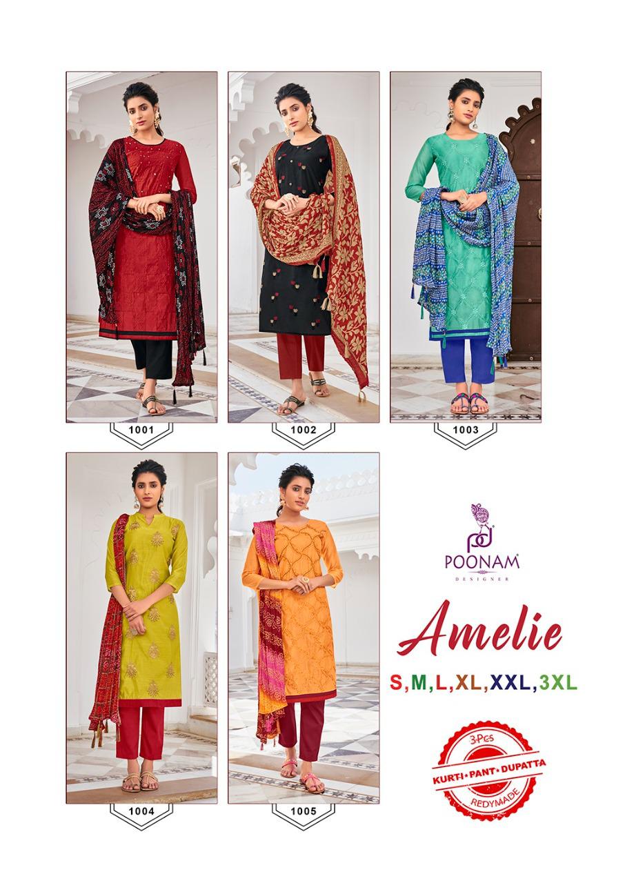 Poonam Amelie Designer Chanderi Readymade Kurti Catlaog
