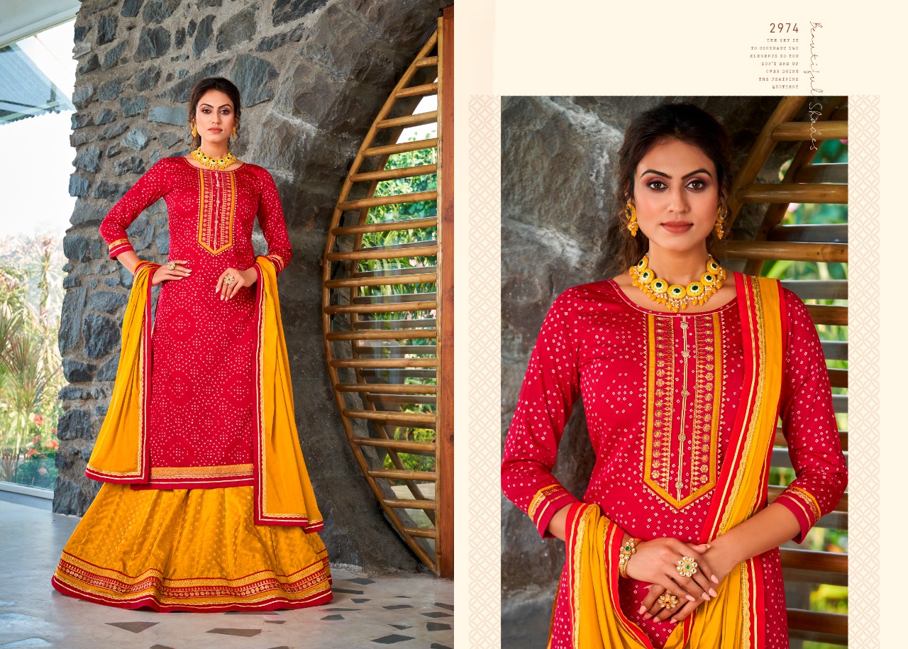 Rangoon Red Cherry Vol  2 Silk Ethnic Wear Bandhani Print Salwar Suits Catalog