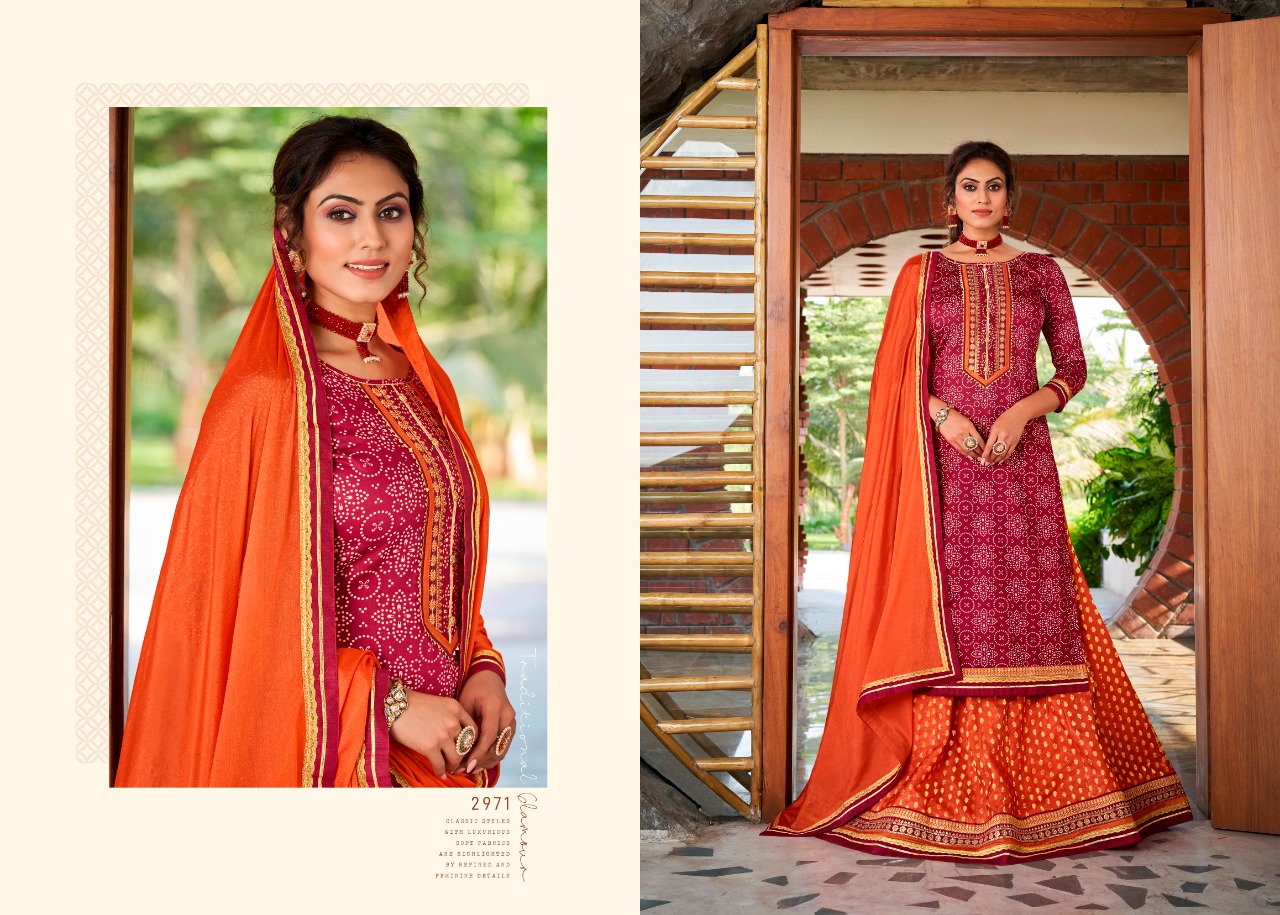 Rangoon Red Cherry Vol  2 Silk Ethnic Wear Bandhani Print Salwar Suits Catalog