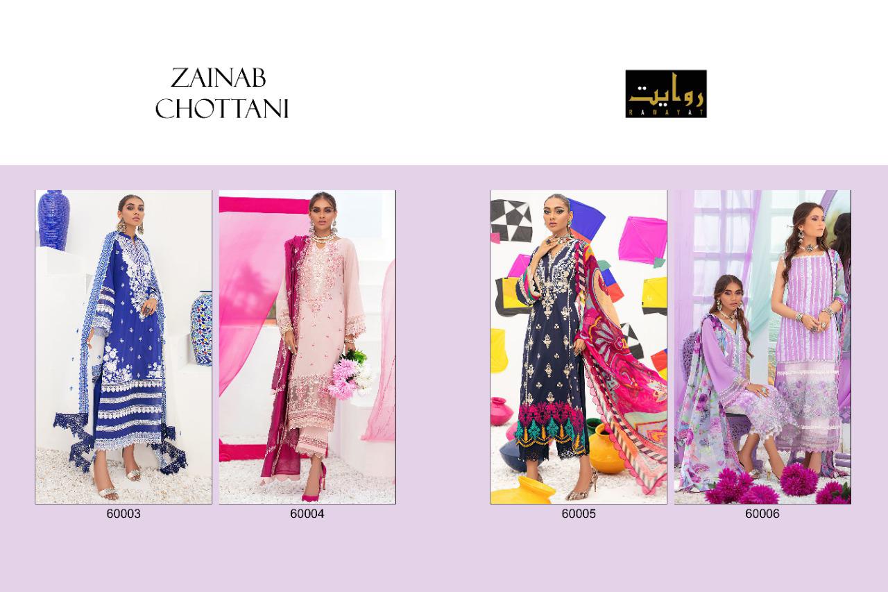 Rawayat Zainab Chotani Cotton Designer Pakistani Salwar Suits Catalog