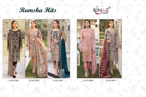 Rinaz Ramsha Hits Designer Georgette Embroidery Pakistani Salwar Suits Catalog