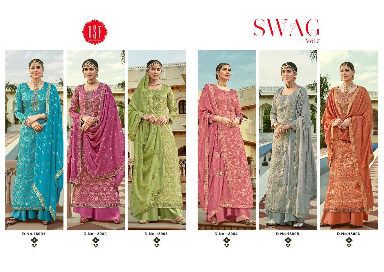Rsf Swag Vol 7 Beauty Of Jacquard Embroidery Salwar Kameez Catalog