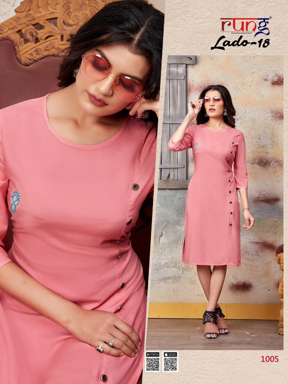 Rung Lado Vol 18 Heavy Slub Rayon Designer Kurti Catalog