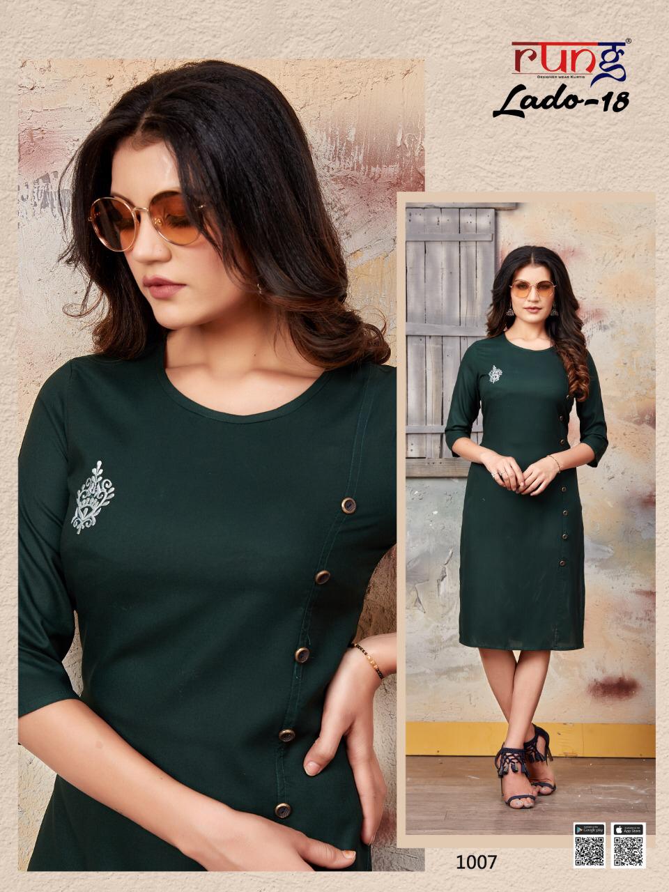Rung Lado Vol 18 Heavy Slub Rayon Designer Kurti Catalog