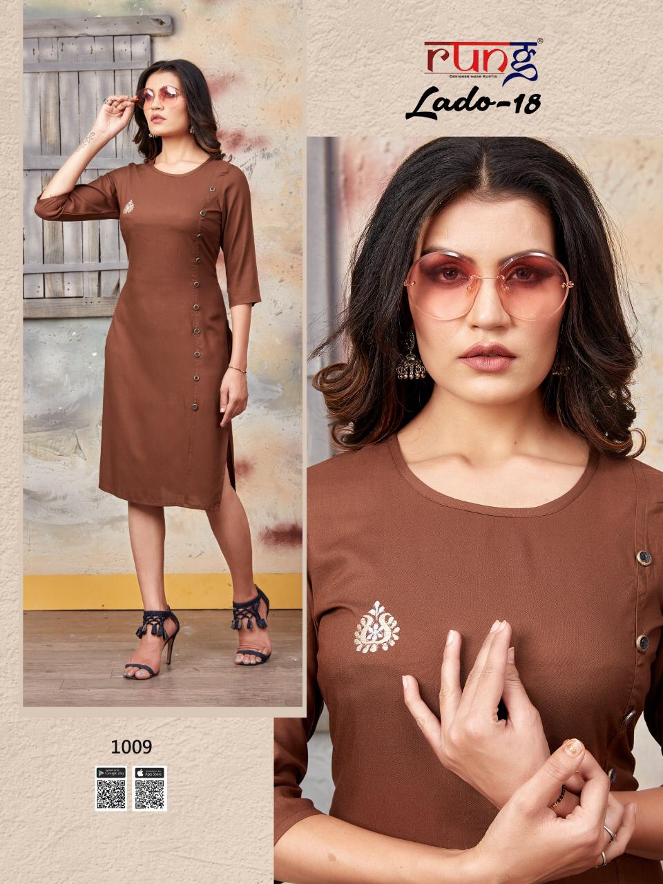 Rung Lado Vol 18 Heavy Slub Rayon Designer Kurti Catalog