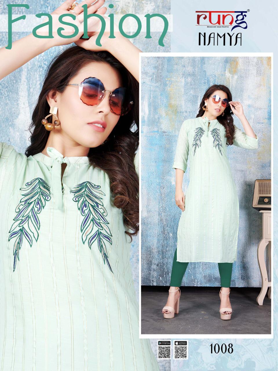 Rung Namya Ethnic Wear Designer Kurti Catalog