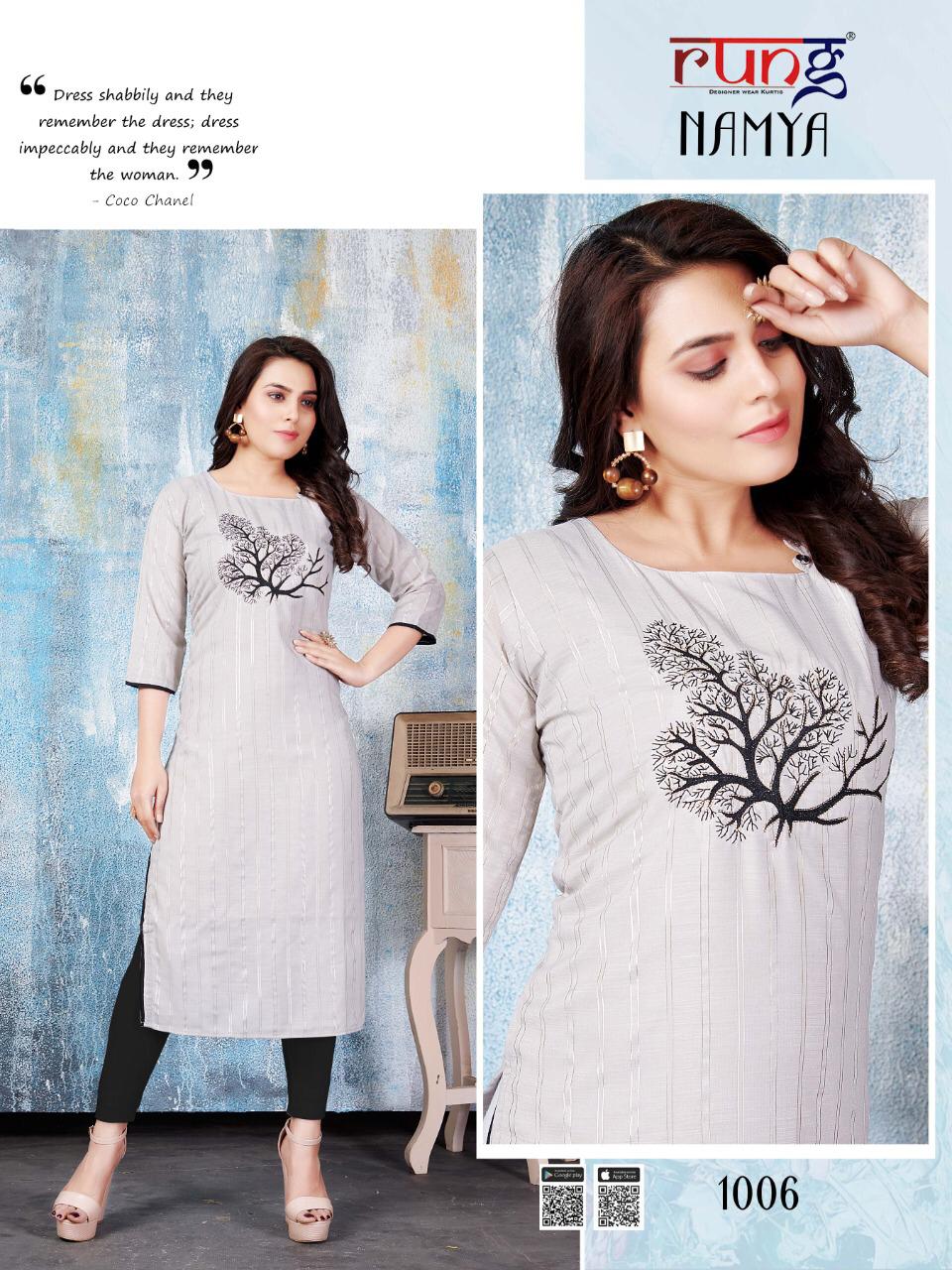 Rung Namya Ethnic Wear Designer Kurti Catalog