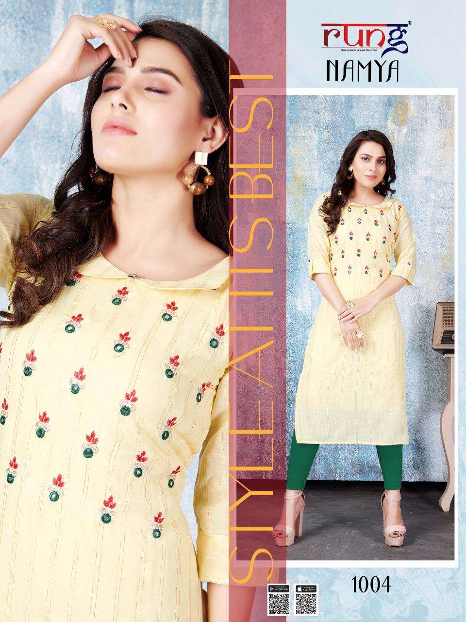 Rung Namya Ethnic Wear Designer Kurti Catalog