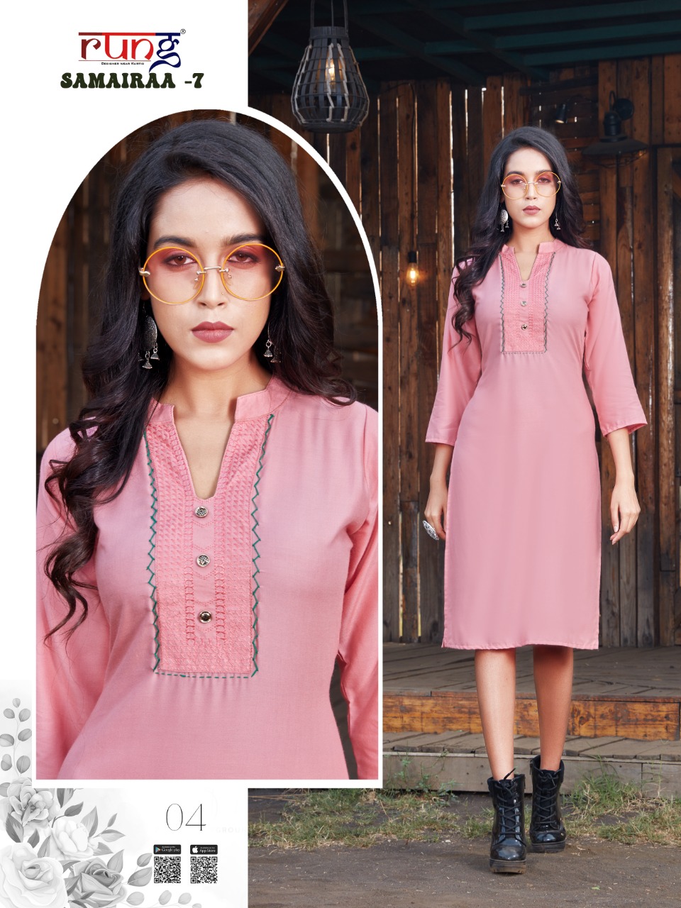 Rung Samairaa Vol 7 Rayon Fancy Embroidery Kurti Catalog