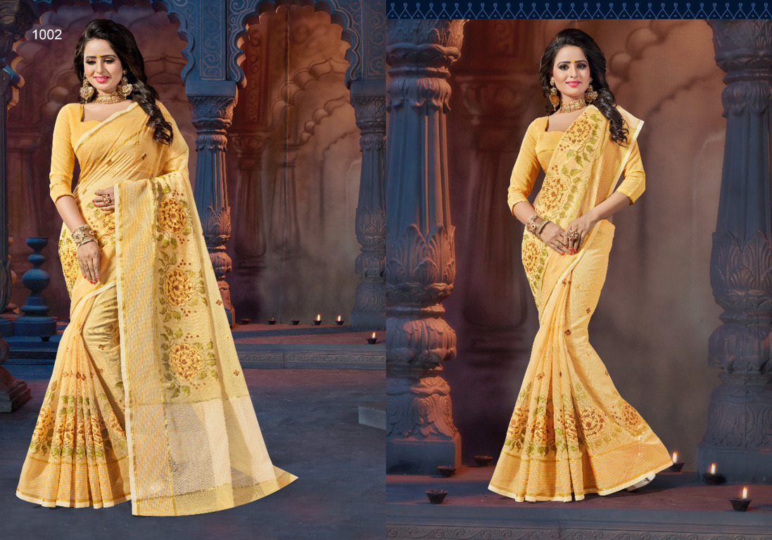 Sangam Presents Bandhan Supernet Embroidery Sarees