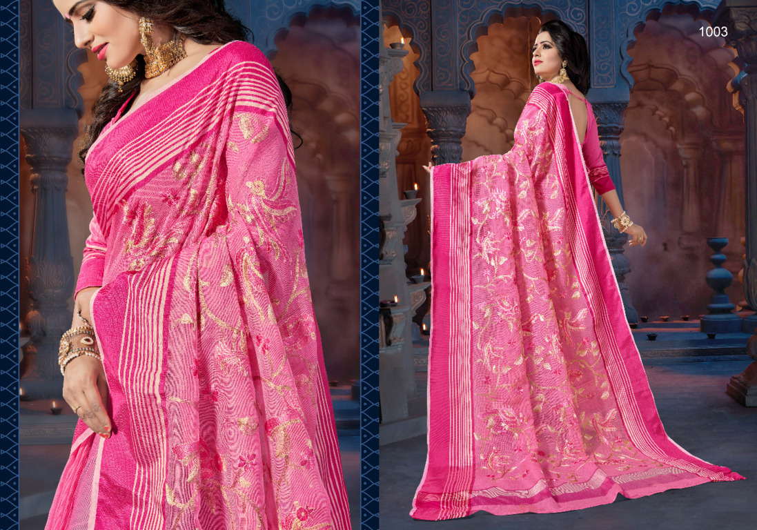 Sangam Presents Bandhan Supernet Embroidery Sarees