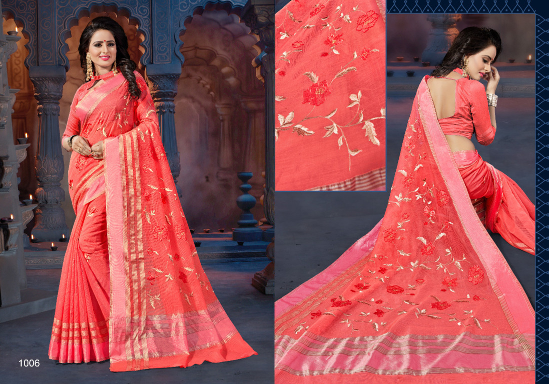 Sangam Presents Bandhan Supernet Embroidery Sarees