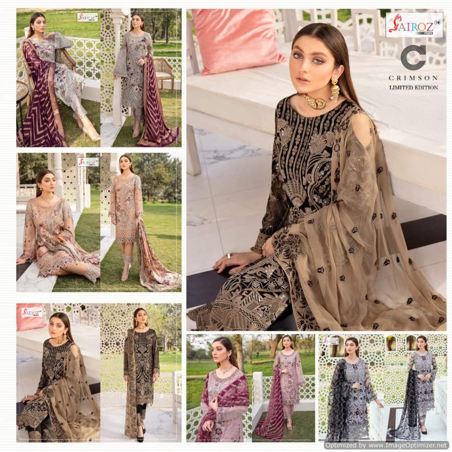Sairoz Crimson Vol  1 Georgette Embroidery Pakistani Salwar  Suits Catalog