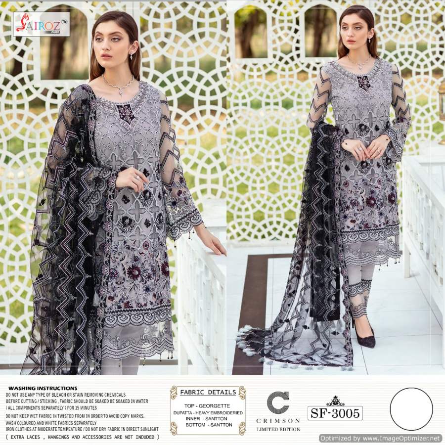 Sairoz Crimson Vol  1 Georgette Embroidery Pakistani Salwar  Suits Catalog