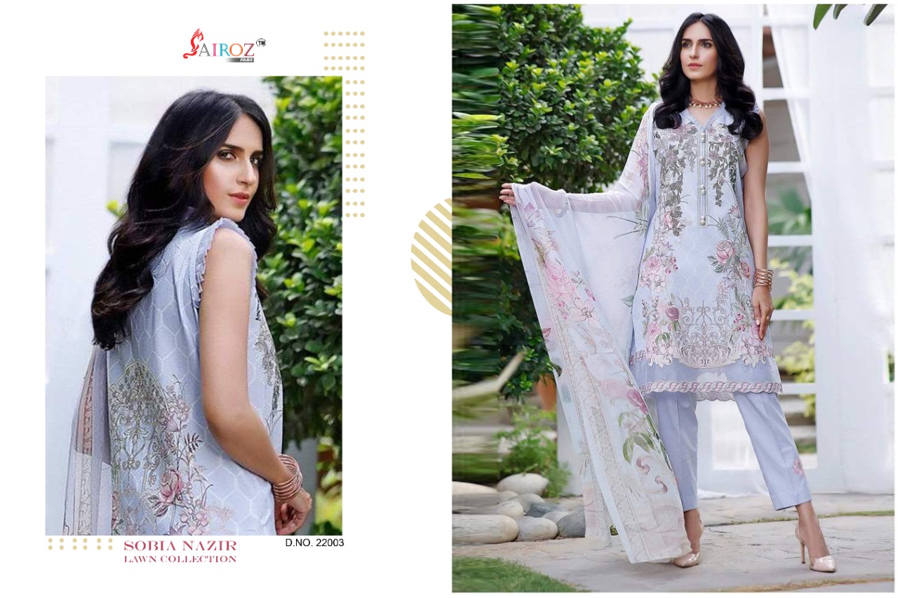 Sairoz Sobia Nazir Designer Cotton Embroidery Pakistani Salwar Suits Catalog