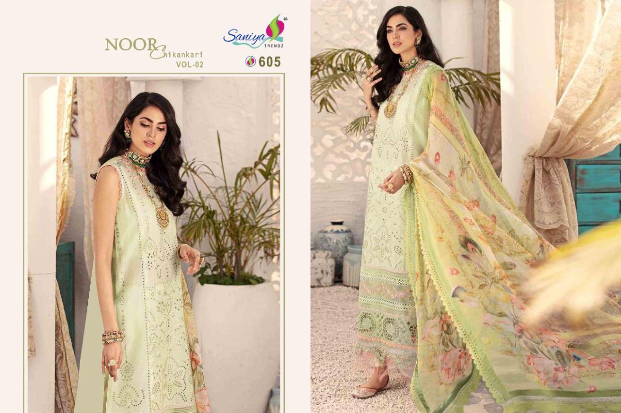 Saniya Noor Chikankari Vol  2 Designer Cotton Chikankari Pakistani Salwar Suits Catalog