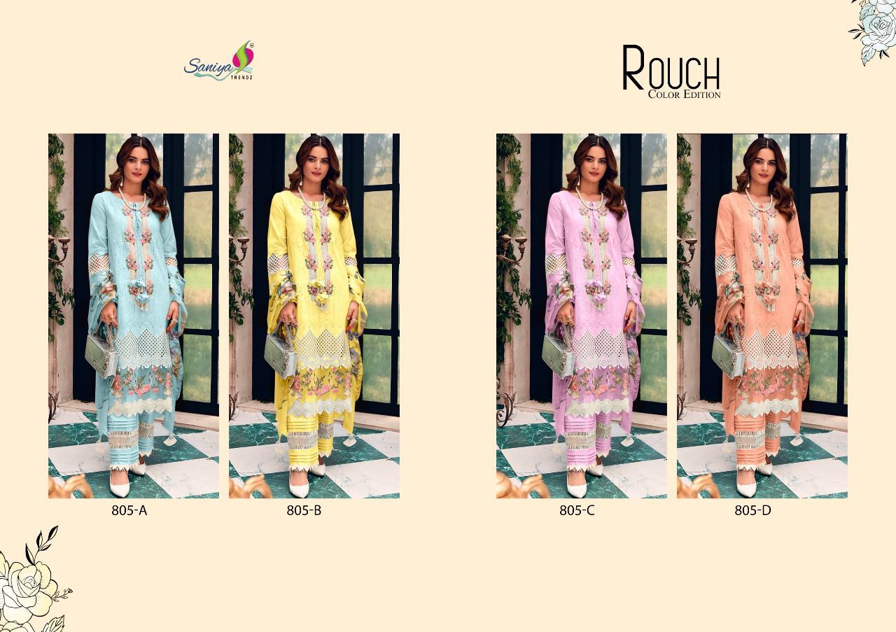 Saniya Rouche Color Eddition Embroidery Pakistani Salwar Kameez Catalog