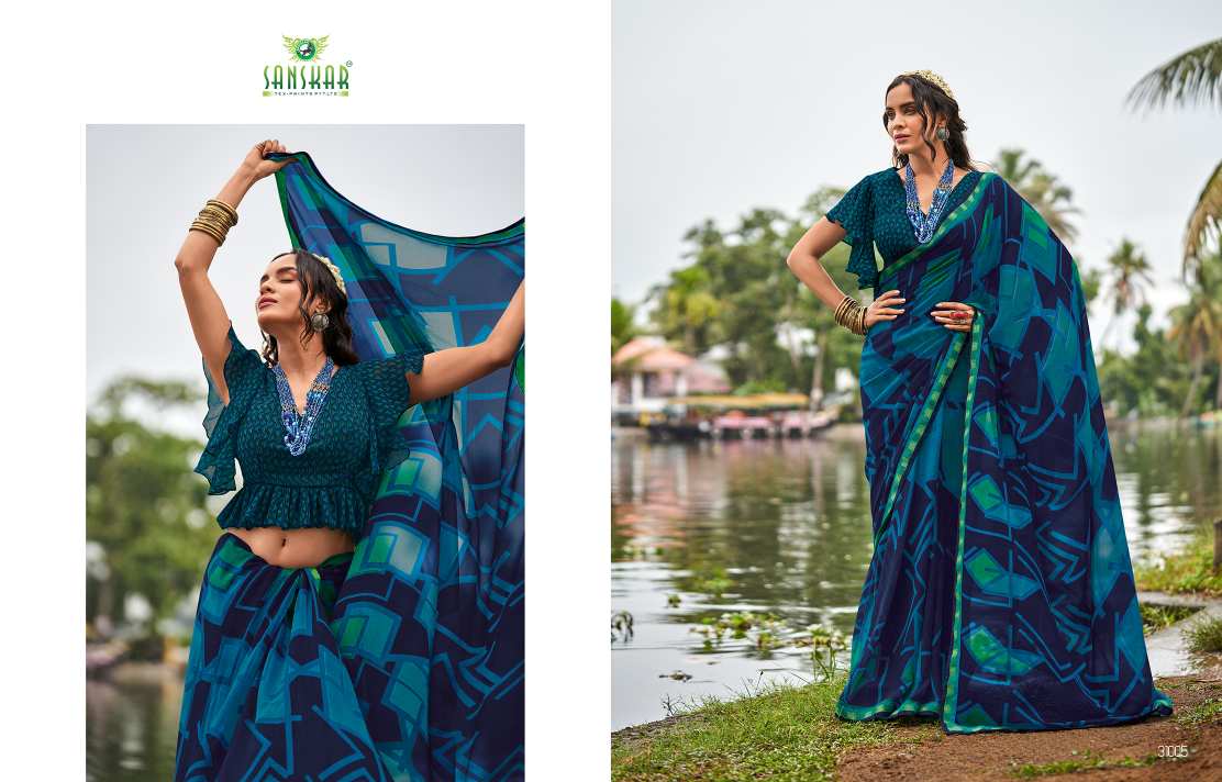 Sanskar Saachi Printed Wear Georgette Saree Catalog
