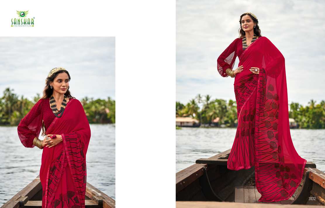 Sanskar Saachi Printed Wear Georgette Saree Catalog