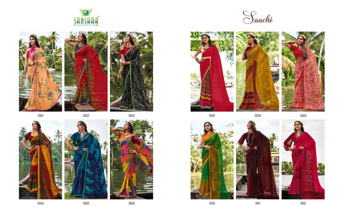 Sanskar Saachi Printed Wear Georgette Saree Catalog