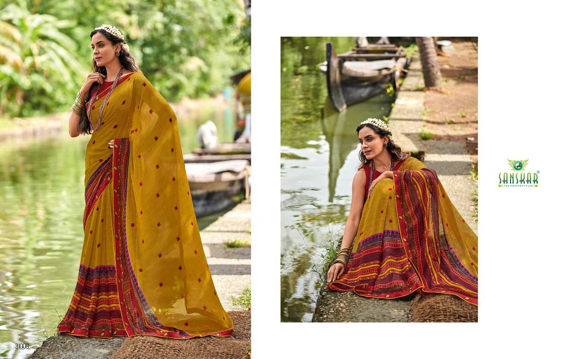 Sanskar Saachi Printed Wear Georgette Saree Catalog