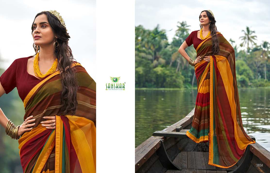 Sanskar Saachi Printed Wear Georgette Saree Catalog