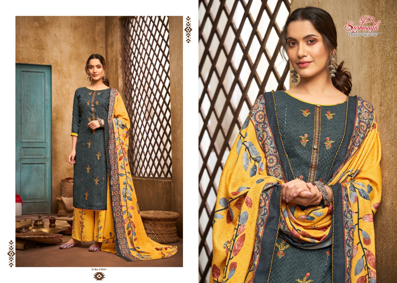 Sarmaaya Mahira Print Patiyala  Exclusive Embroidery Pashmina Shawl Buy Dress Material
