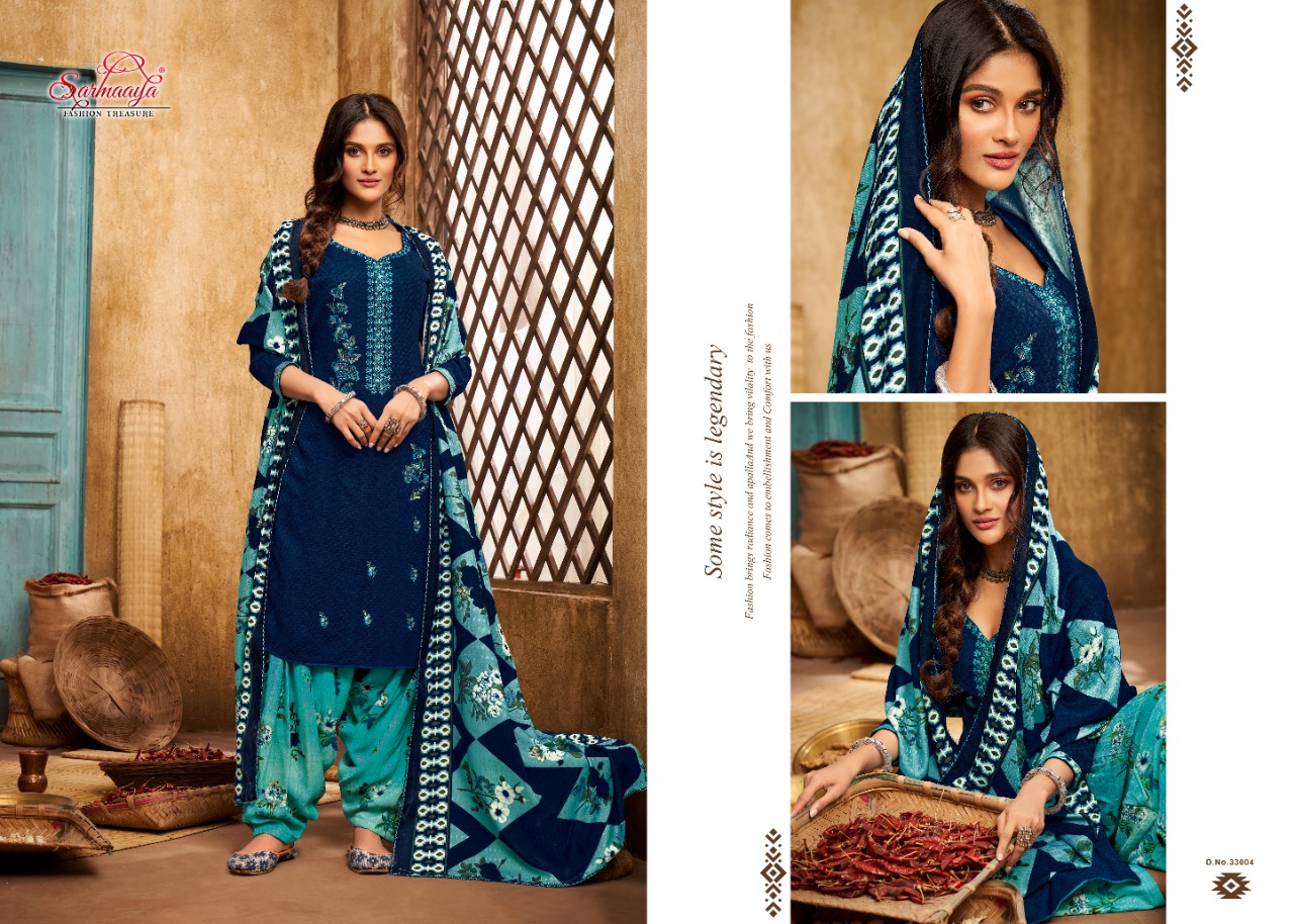 Sarmaaya Mahira Print Patiyala  Exclusive Embroidery Pashmina Shawl Buy Dress Material
