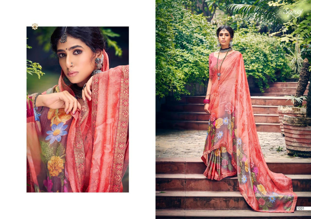 Saroj Delight Beautiful Digital Printed Saree Catalog