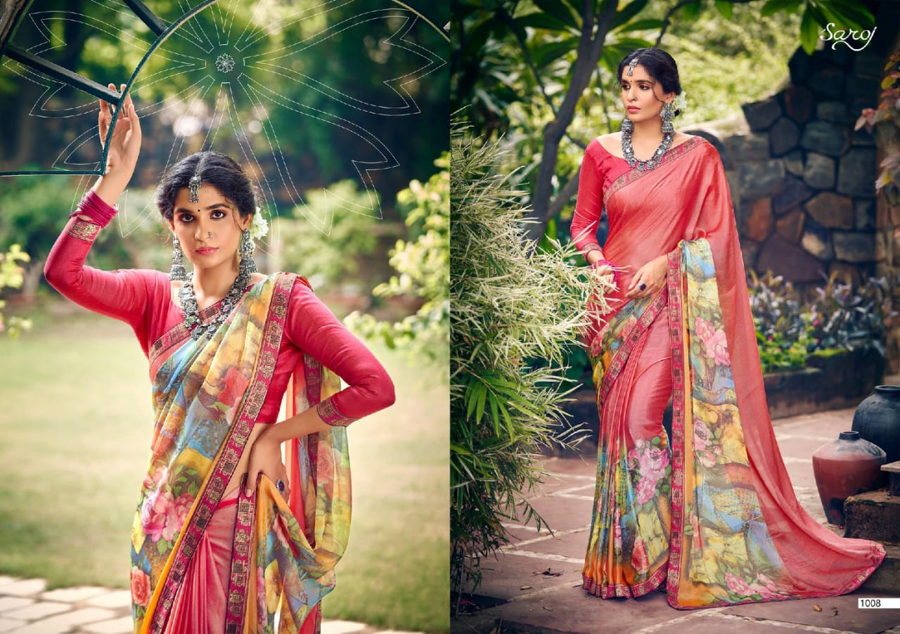 Saroj Delight Beautiful Digital Printed Saree Catalog