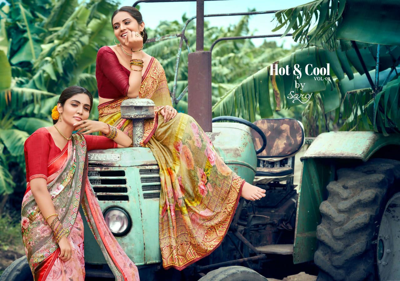 Saroj Hot Cool Vol 2 Wholesale Party Wear Sarees Catalog
