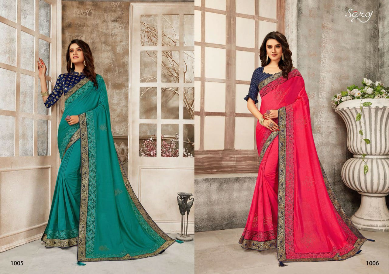 Saroj Laila Vichitra Silk Festive Wear Saree Catalog