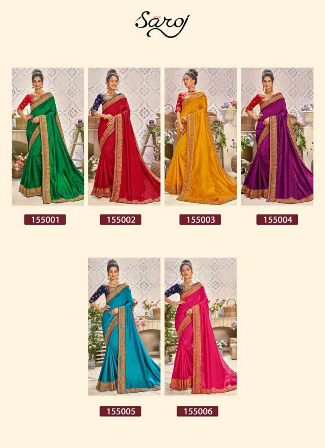 Saroj Noori  Vol  5 Heavy Embroidery Dupion Silk Saree Catalog