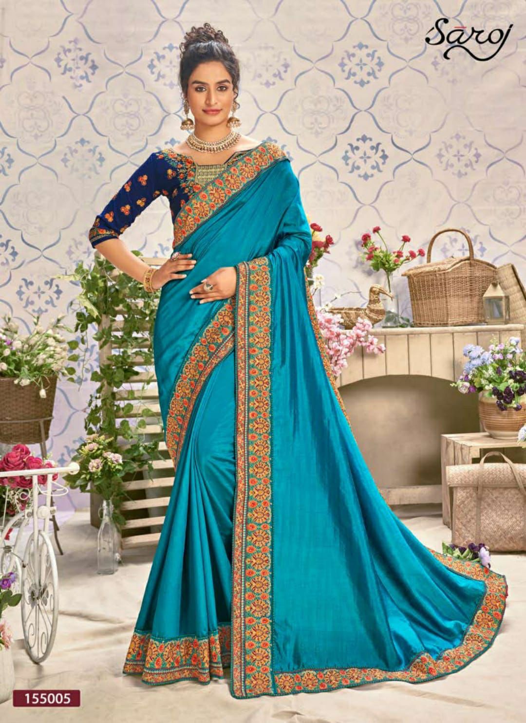 Saroj Noori  Vol  5 Heavy Embroidery Dupion Silk Saree Catalog