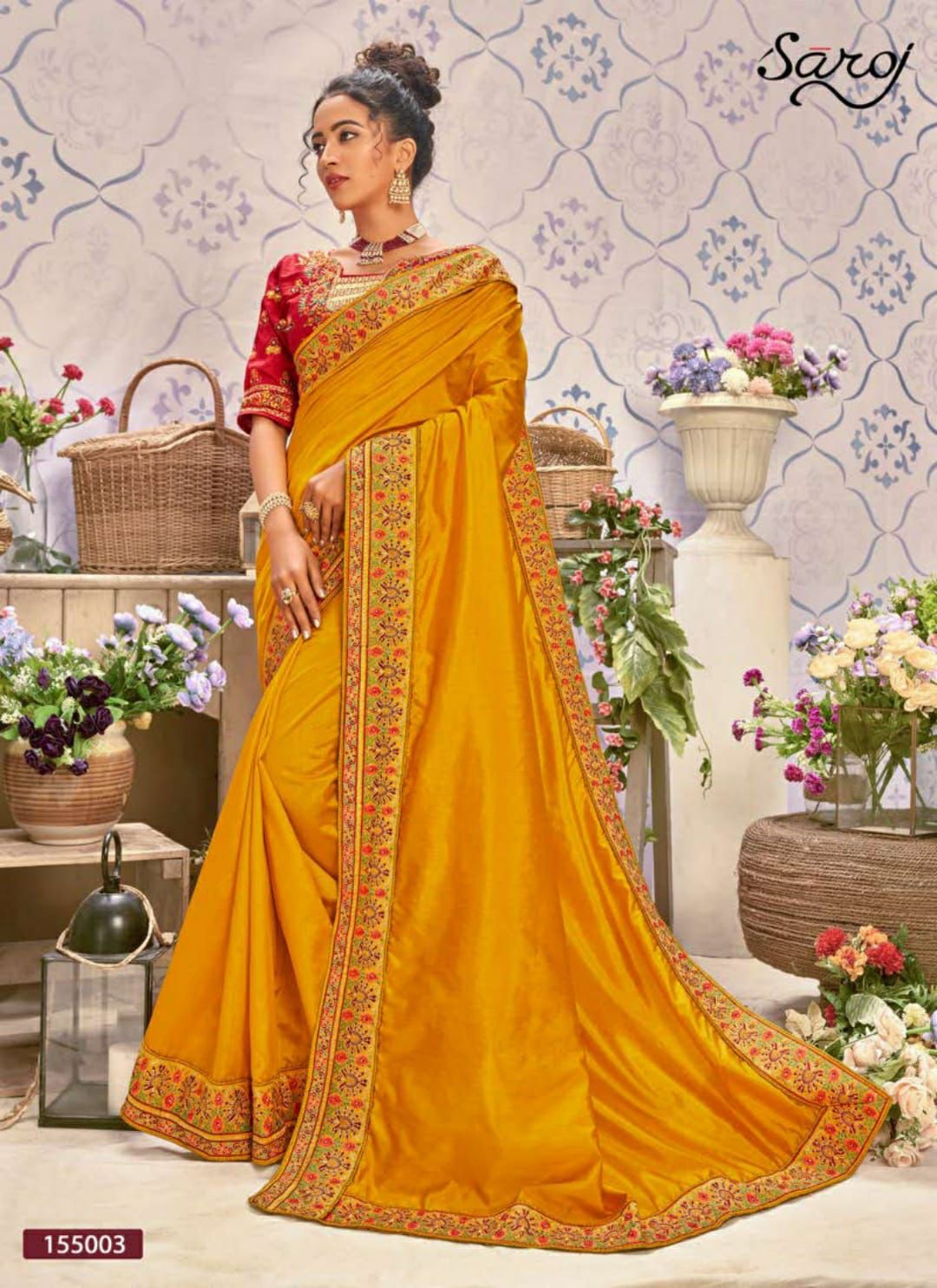 Saroj Noori  Vol  5 Heavy Embroidery Dupion Silk Saree Catalog