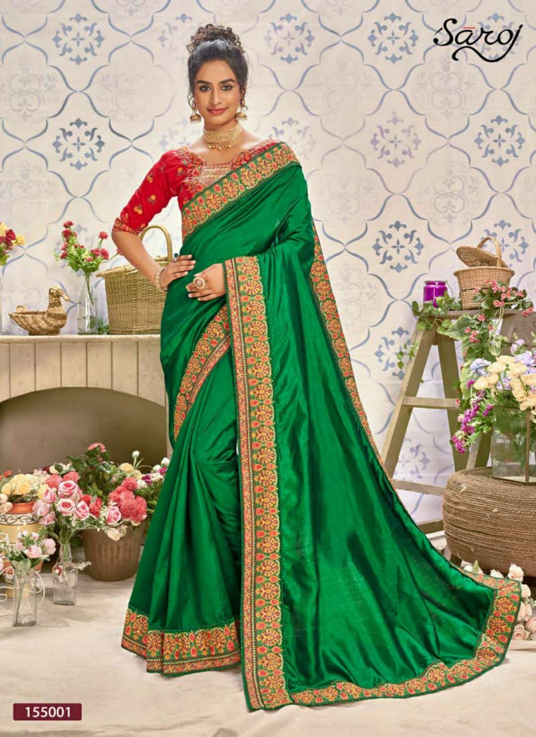 Saroj Noori  Vol  5 Heavy Embroidery Dupion Silk Saree Catalog