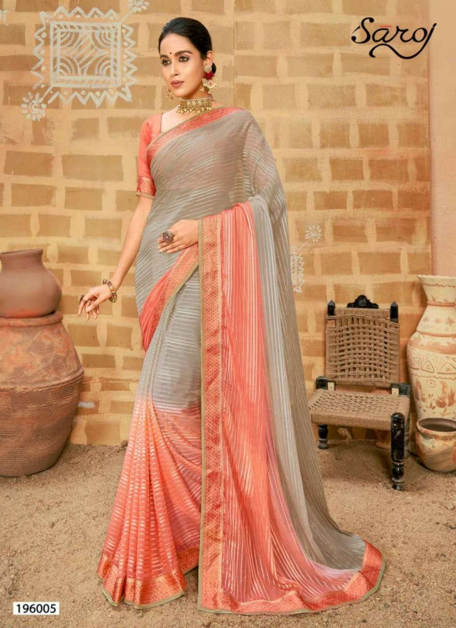 Saroj Paheli Silk Satin Patta With Multi Swarovski Work Sarees Catalog