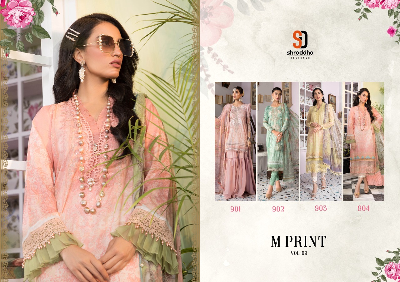 Sharaddha Designer M Print Vol 9 Lawn Cotton Pakistani Suits Catalog