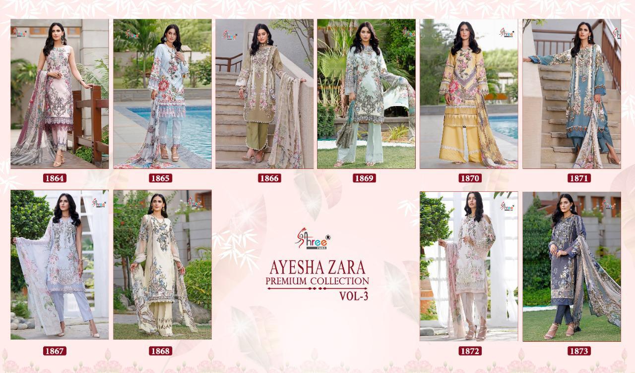 Shree Ayesha Zara Premium Collection Vol  3 Pakistani Salwar Suits Catalog