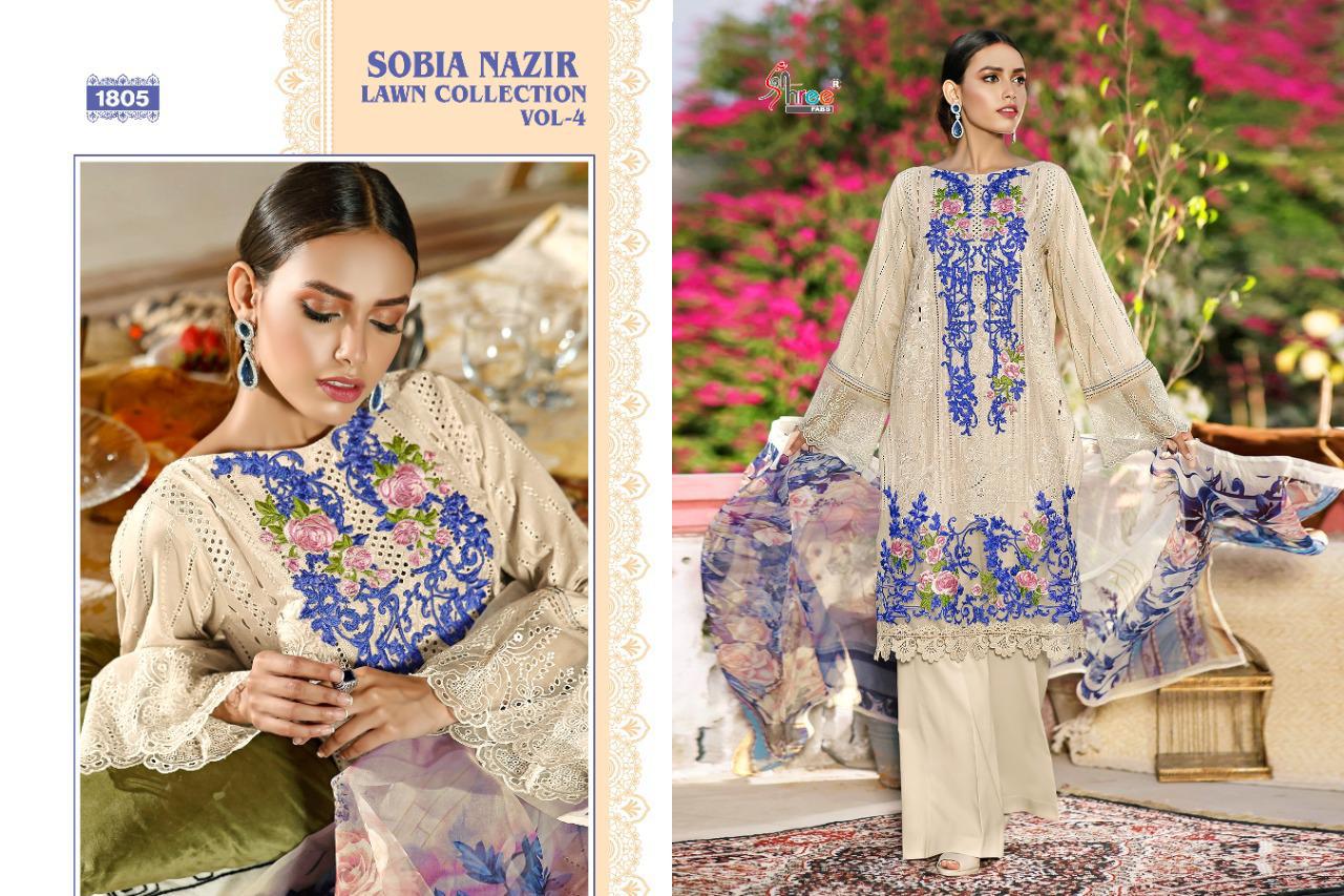Shree Sobia Nazir Lawn Collection Vol  4 Embroidery Pakistani Salwar Kameez  Catalog