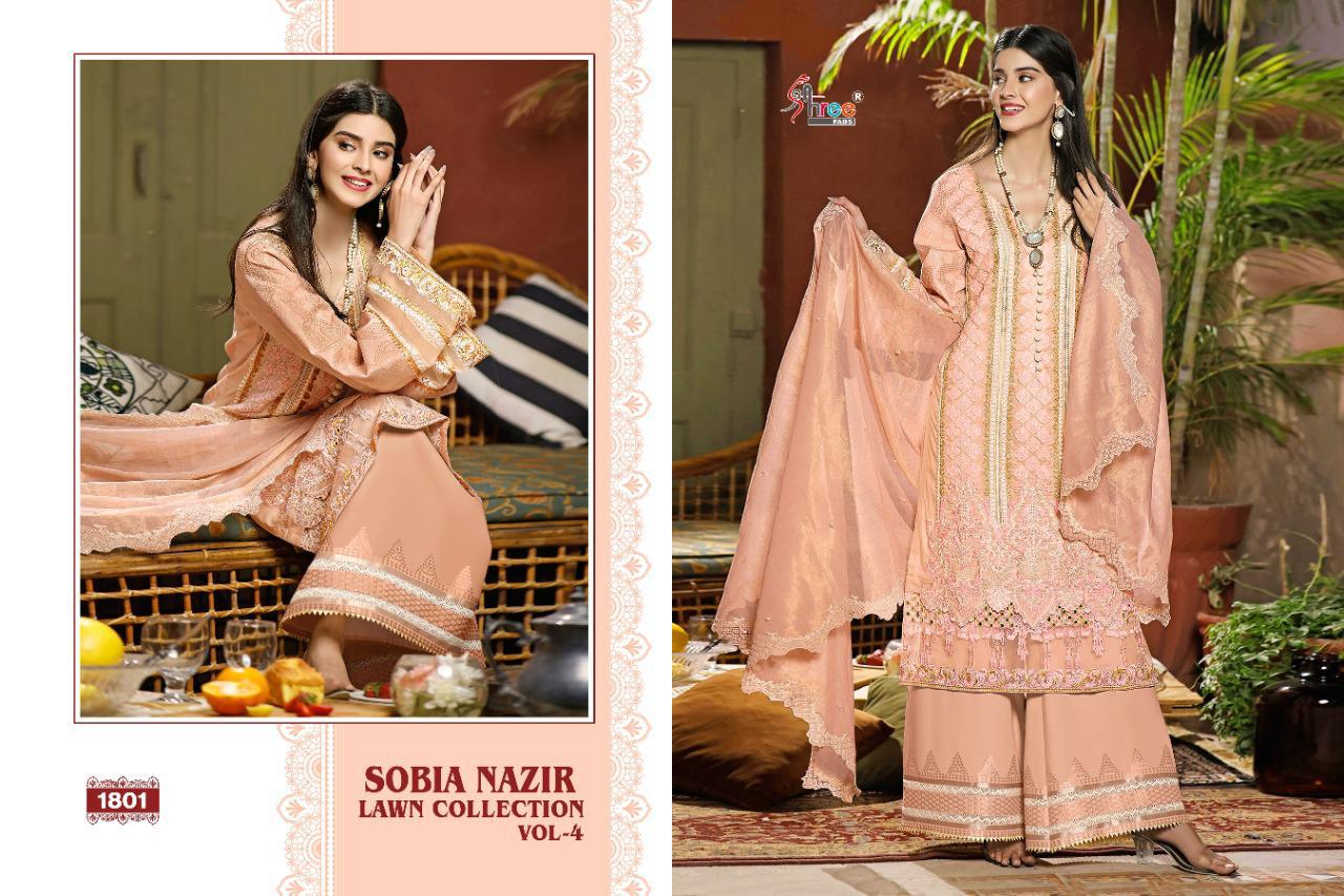 Shree Sobia Nazir Lawn Collection Vol  4 Embroidery Pakistani Salwar Kameez  Catalog