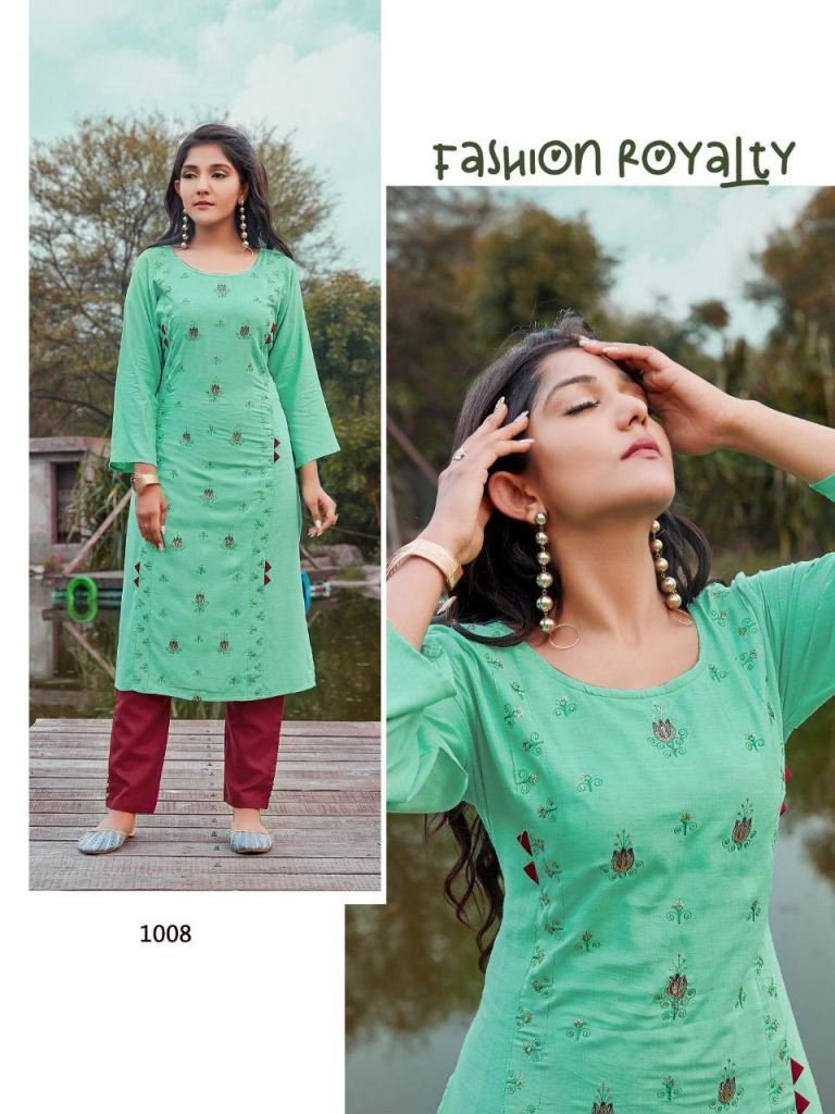 Smylee Dilruba Rayon Designer Kurti With Pant Catalog