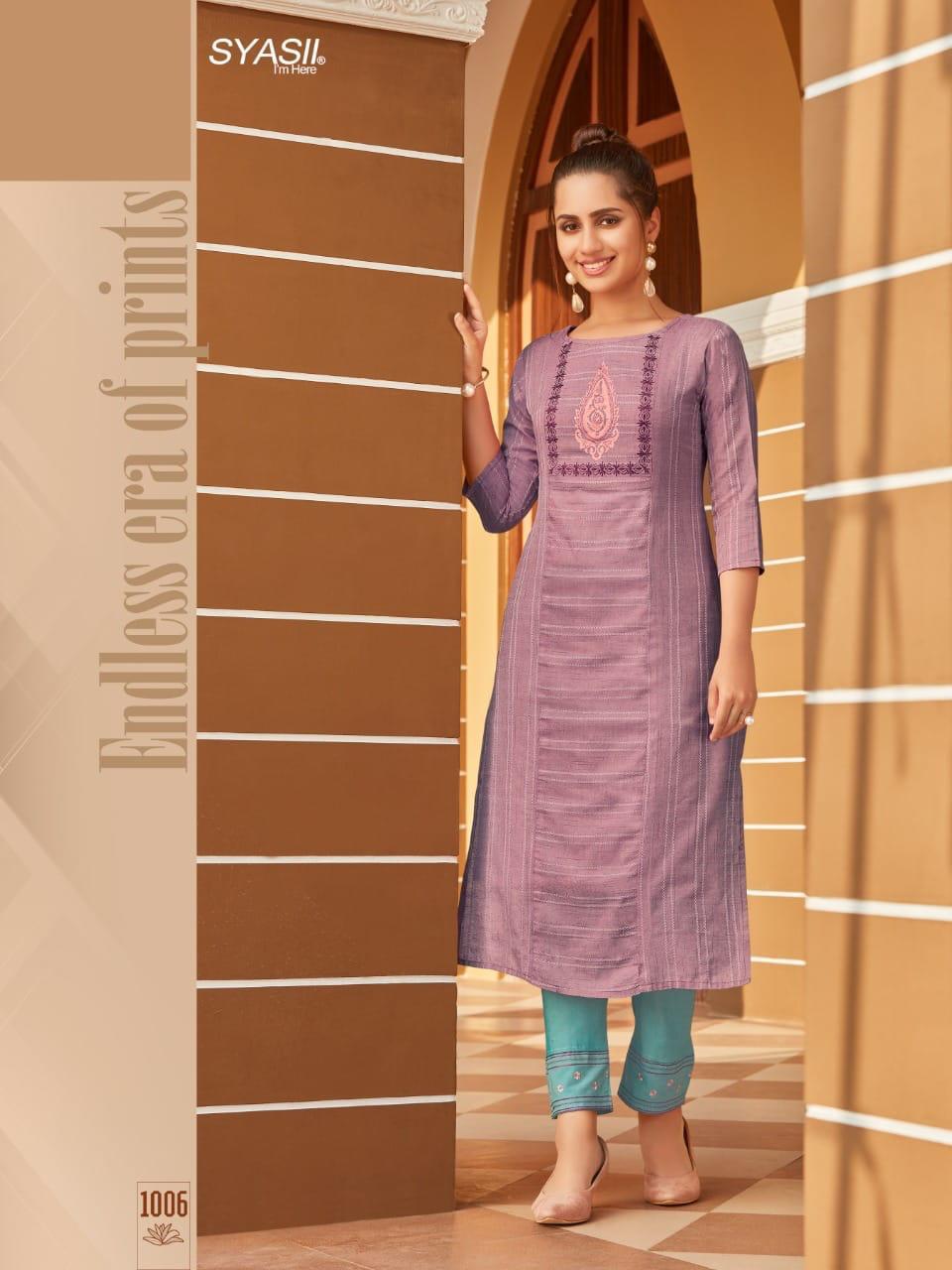Syasii Matic Fancy Cotton Embroidery Kurti Catalog