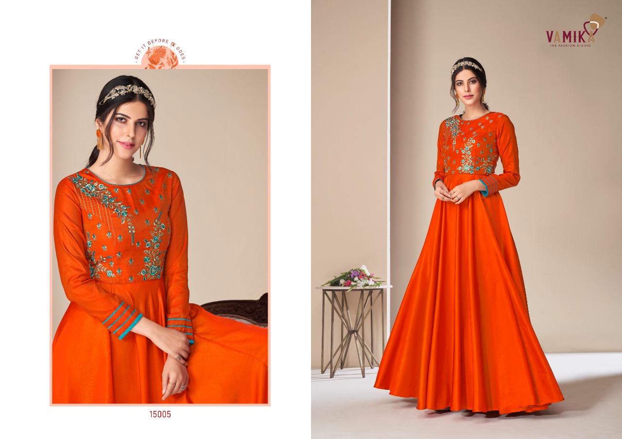 Vamika Rang Mahal Silk Designer Gown Catalog