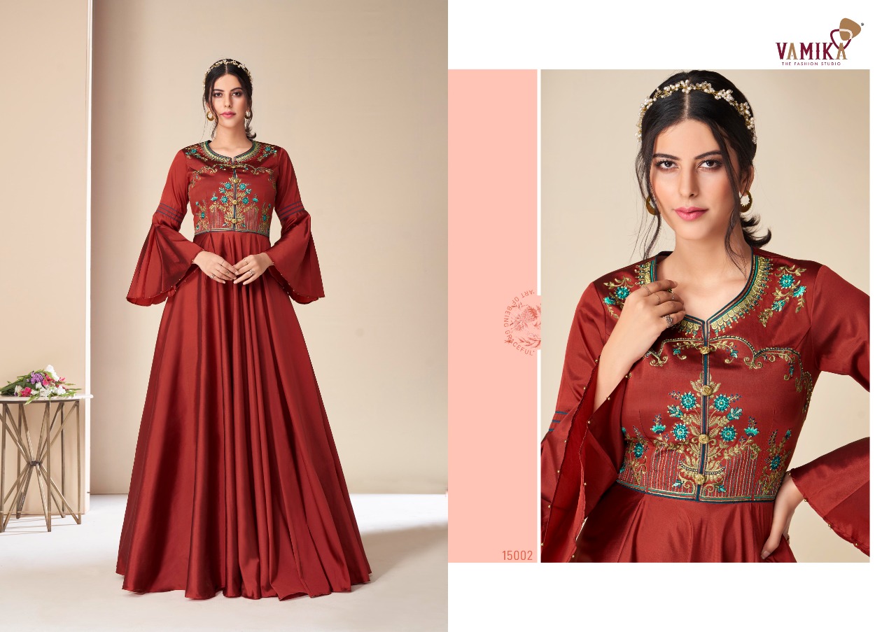 Vamika Rang Mahal Silk Designer Gown Catalog