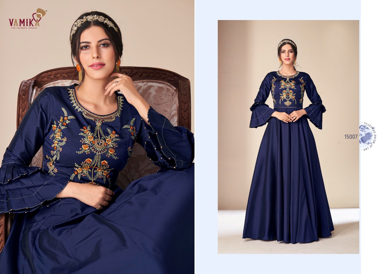 Vamika Rang Mahal Silk Designer Gown Catalog