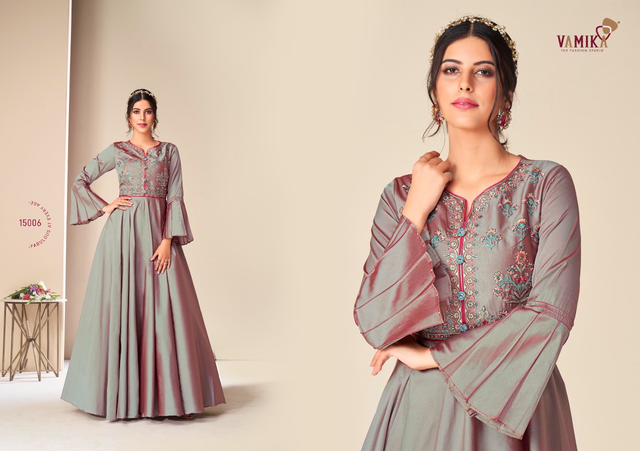 Vamika Rang Mahal Silk Designer Gown Catalog